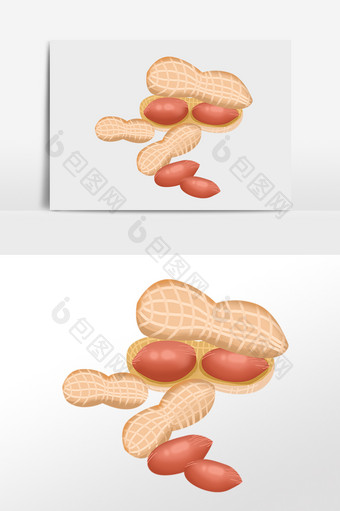 手绘农作物有机食物花生豆插画图片