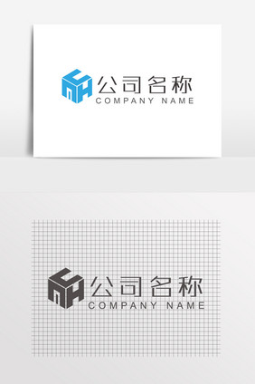 公司企业蓝色立体科技LOGO