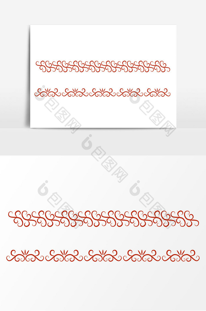 红色装饰素材矢量元素