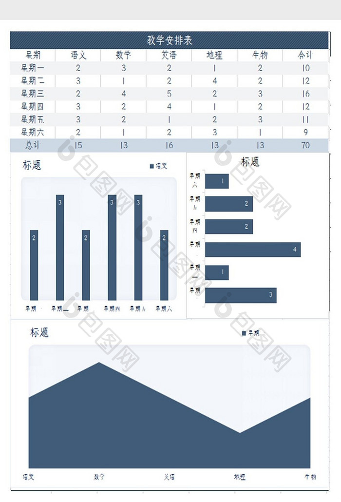 自动生成学校教学安排表Excel模板