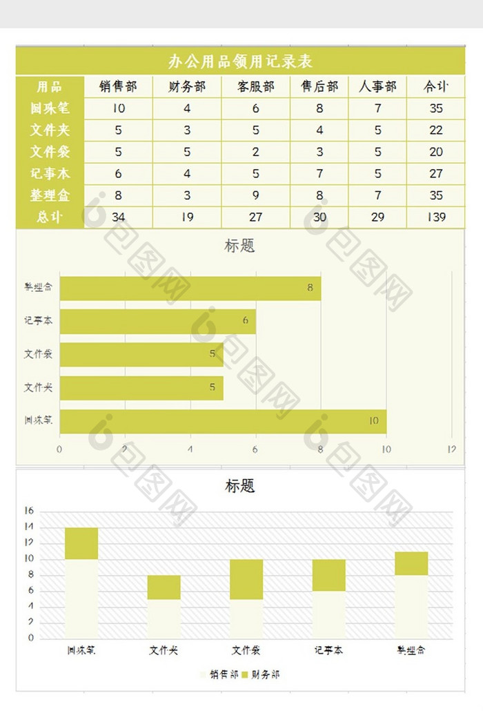 企业办公用品领取记录表Excel模板