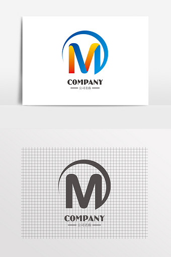 字母m圆形教育科技logo标志图片下载