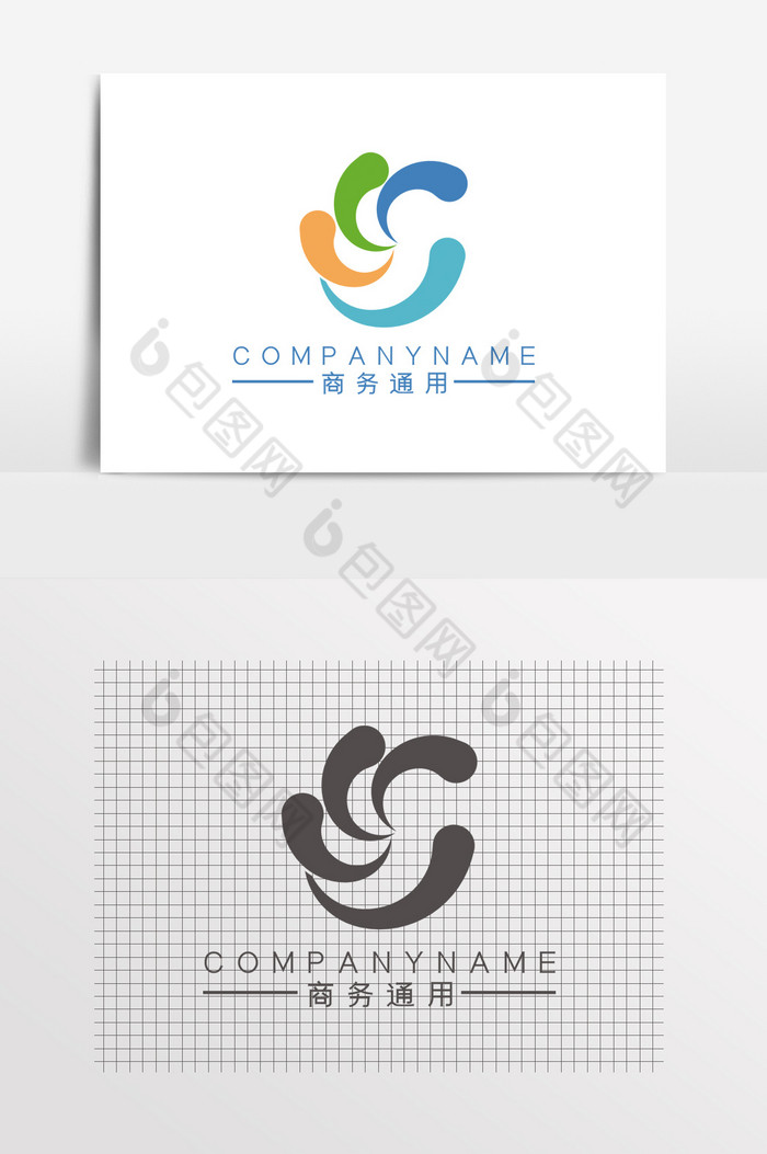 字母c浪花教育logo标志图片