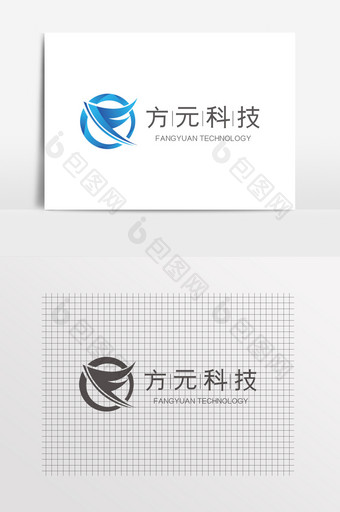 科技鸟翅膀蓝色LOGO图片