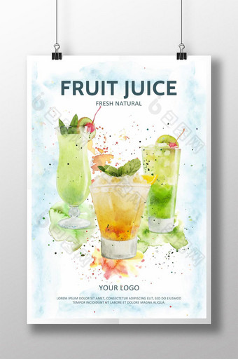 清凉果汁饮料海报图片