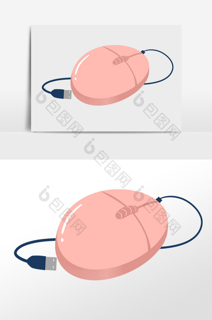 手绘办公用品电脑鼠标插画