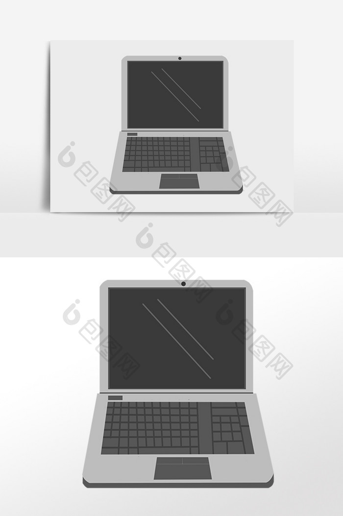 商务办公用品笔记本电脑插画