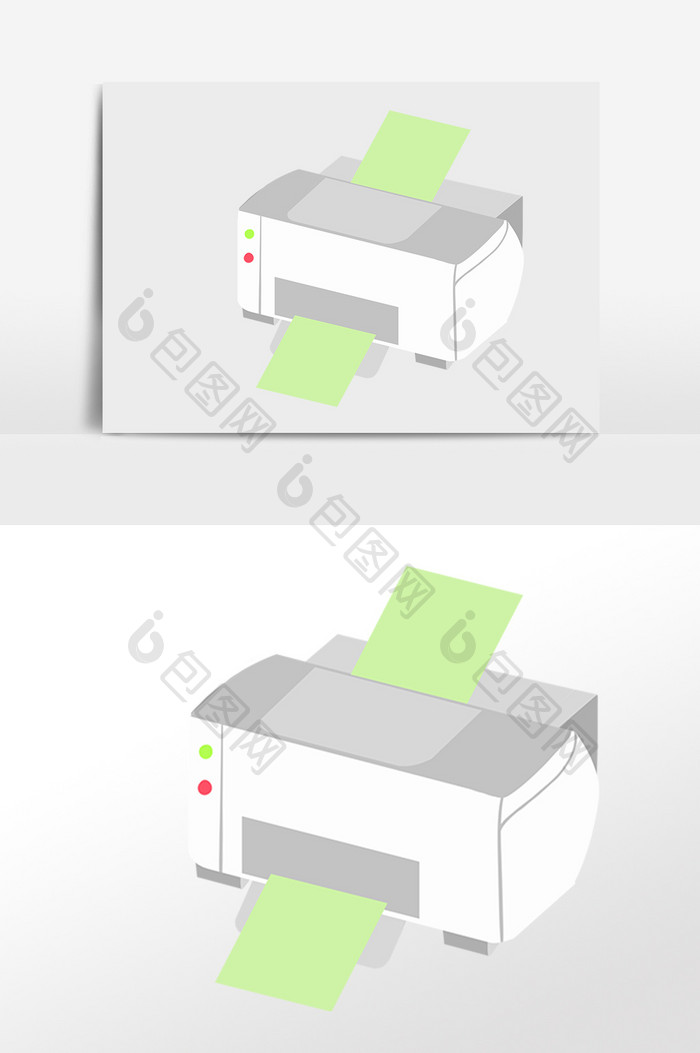 商务办公用品电子打印机插画