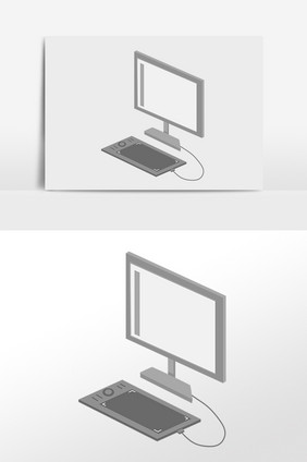 商务办公用品科技电脑插画