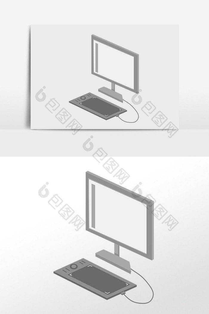 商务办公用品科技电脑插画