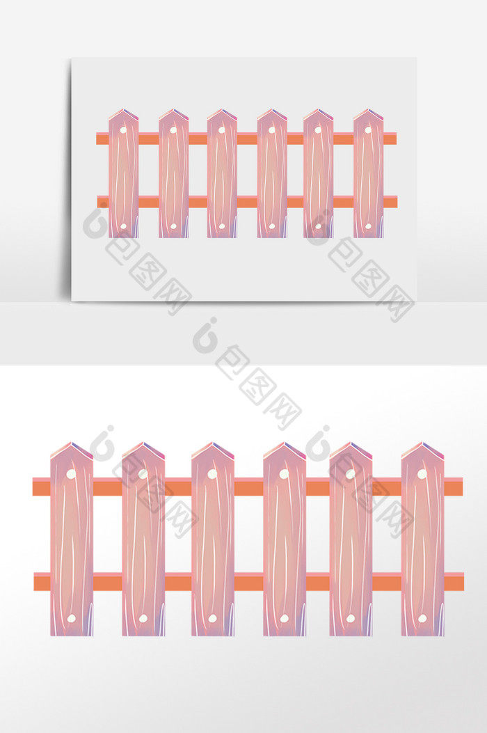 花园木质围栏栅栏插画图片图片