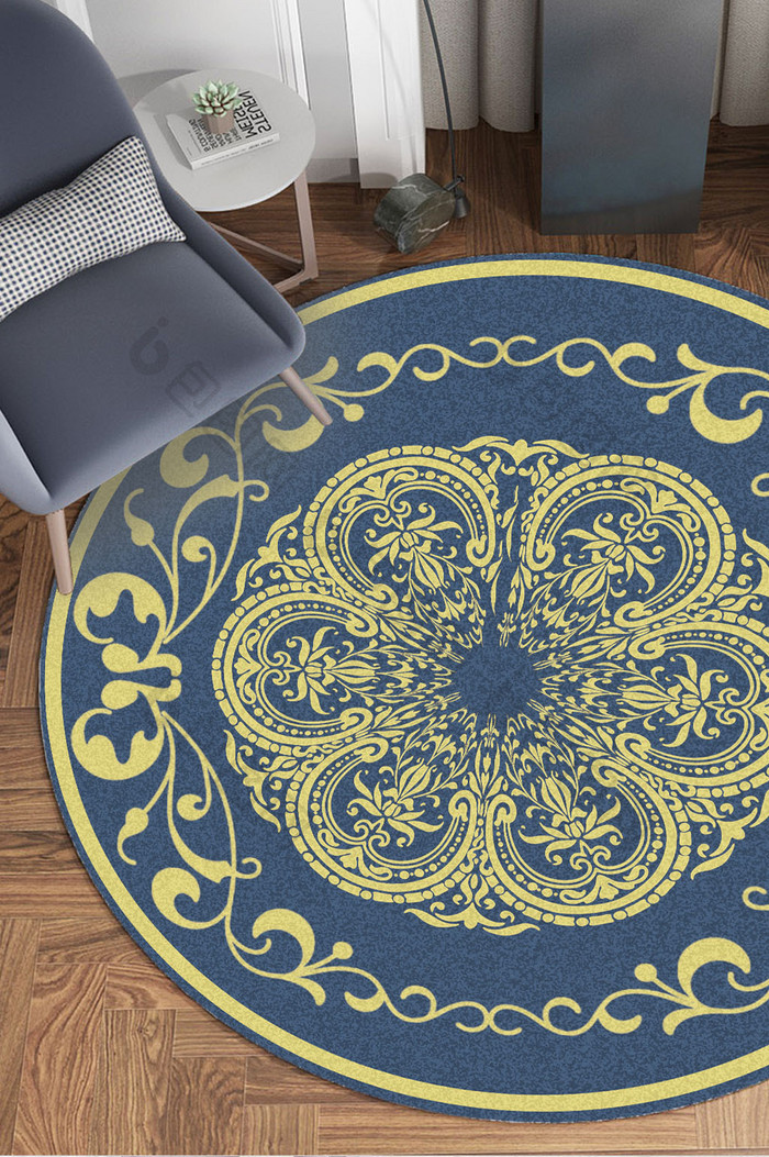 欧式古典宫廷风格花纹客厅地毯图案