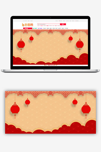 红色喜庆中国风节日背景展板设图片