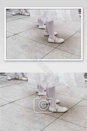 小清新白色舞鞋纱裙儿童童装童鞋优雅可爱图片