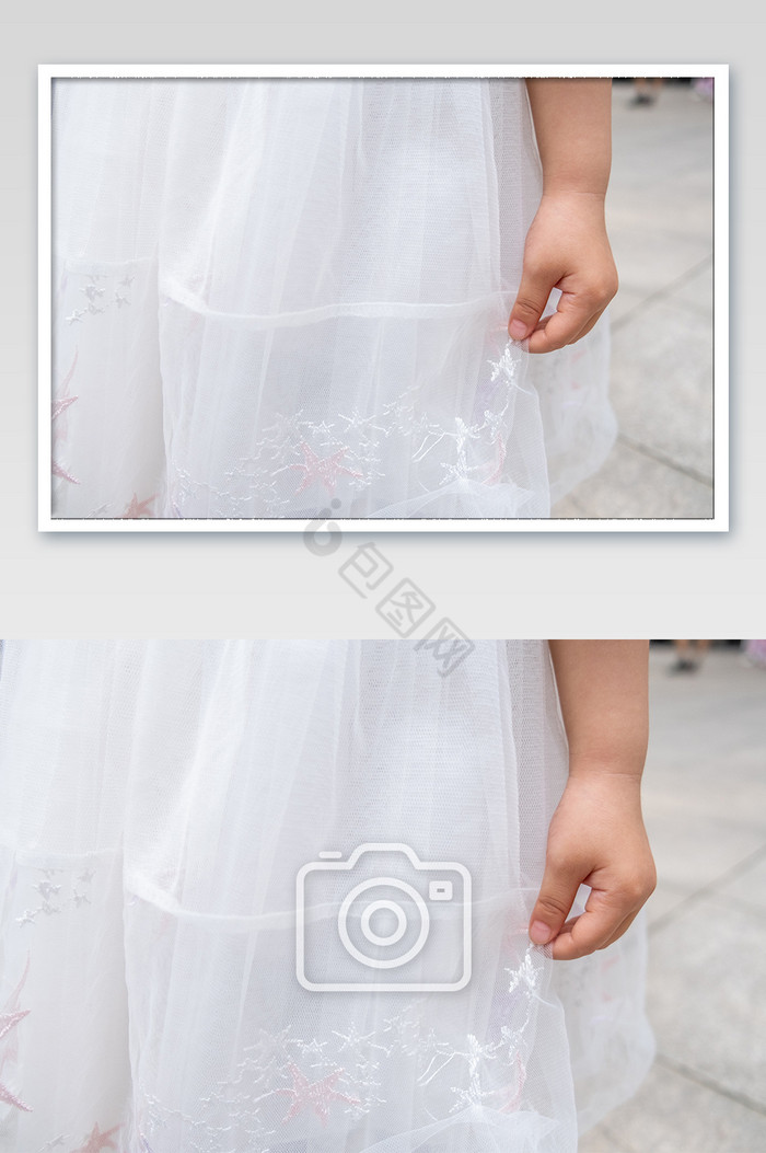 小清新白色纱裙儿童童装童真可爱图片
