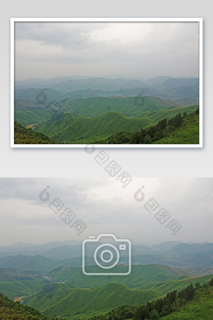 莫干山风景区航拍绿山环绕摄影图片