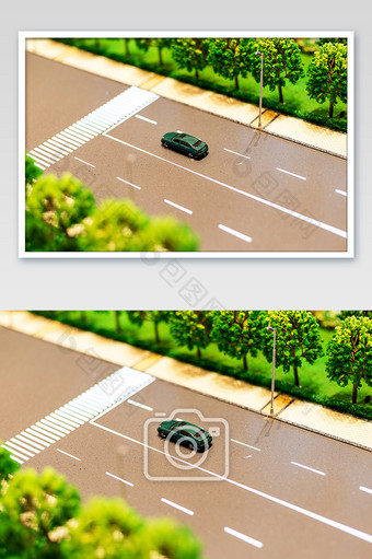楼盘沙盘中的模拟道路摄影图片