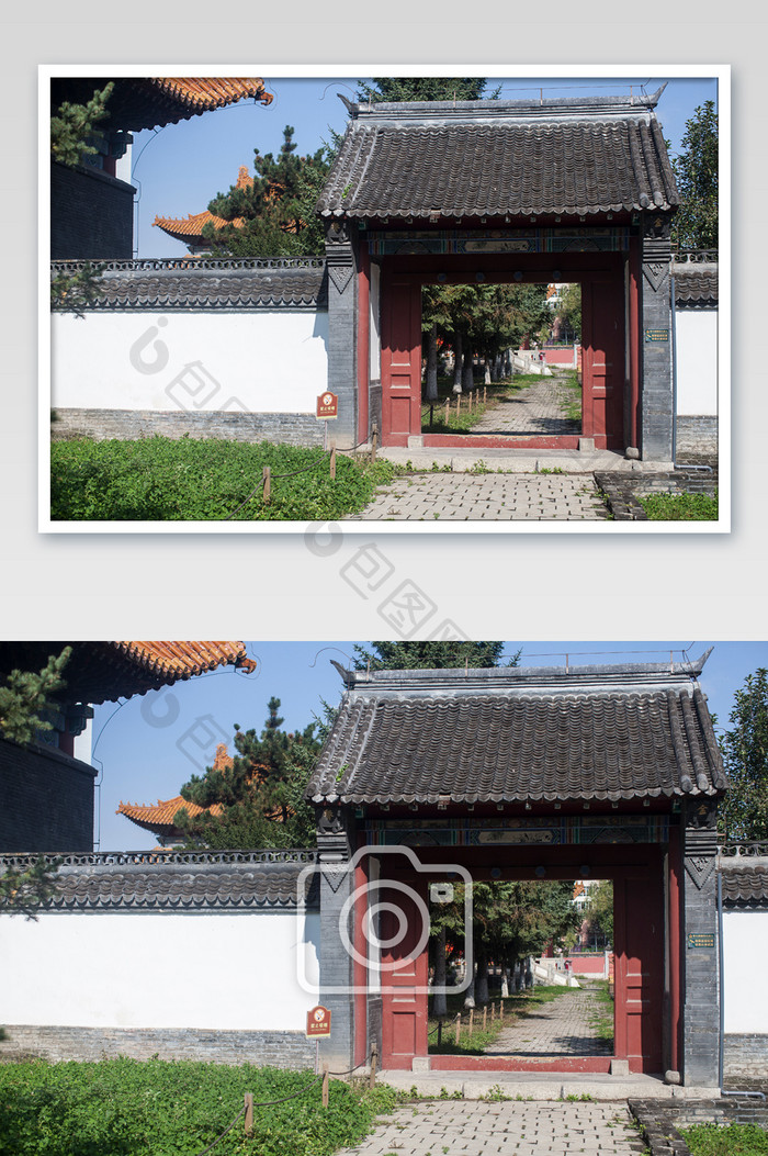中国古建筑庭院摄影图片