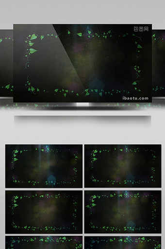 炫酷唯美绿色花瓣边框企业合成视频素材图片