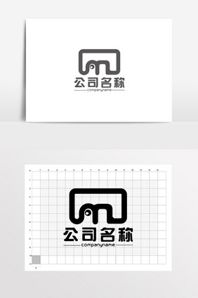 大象眼镜字母M标志LOGO