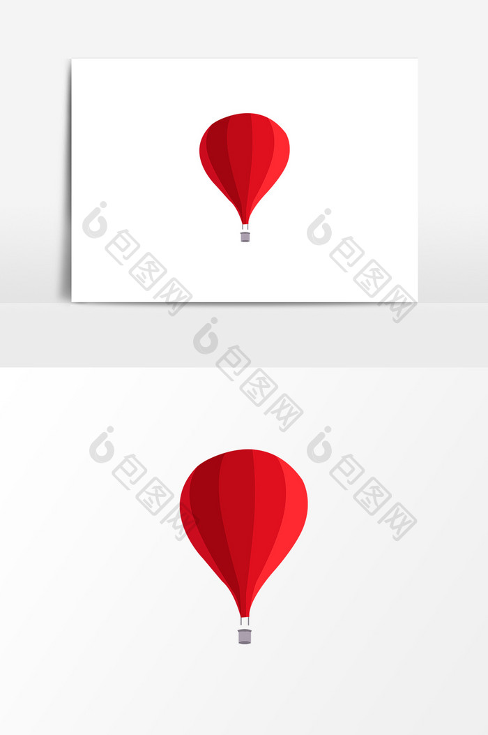 红色漂浮热气球设计元素