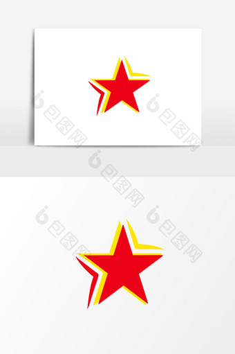 红色五角星星星标志设计元素图片