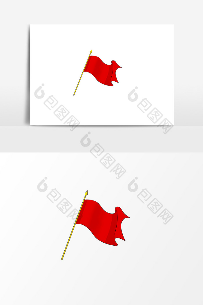 中国风红色旗子设计元素