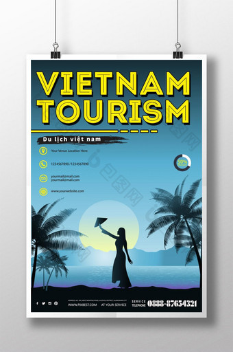 创意时尚简约的越南旅行海报图片