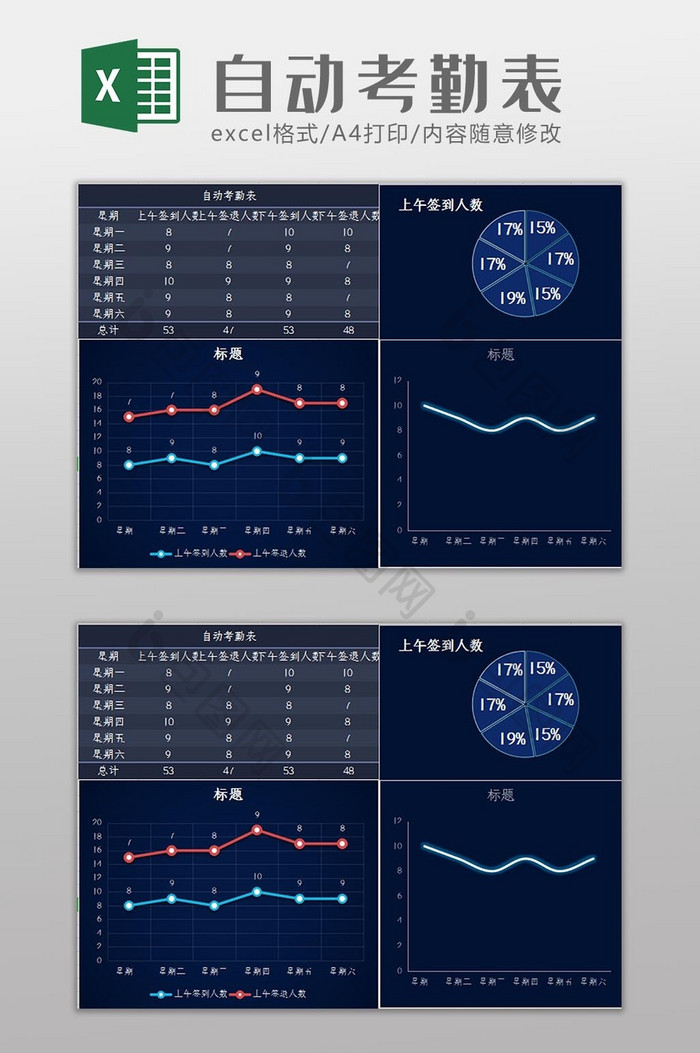 自动生成员工考勤表Excel模板