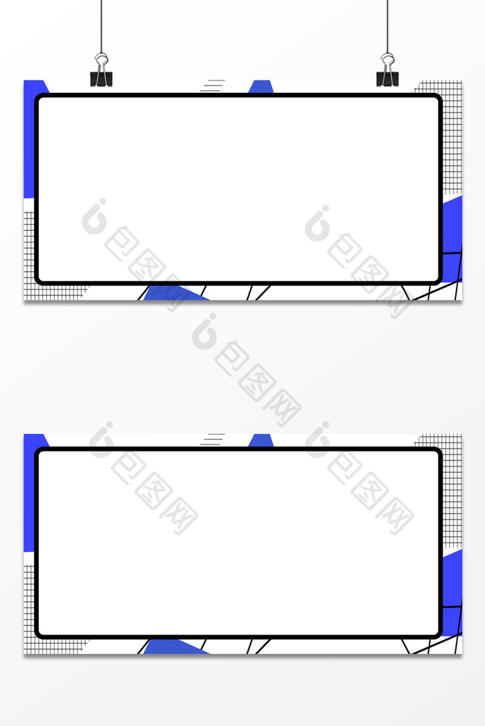 蓝色几何图形线条色块海报背景