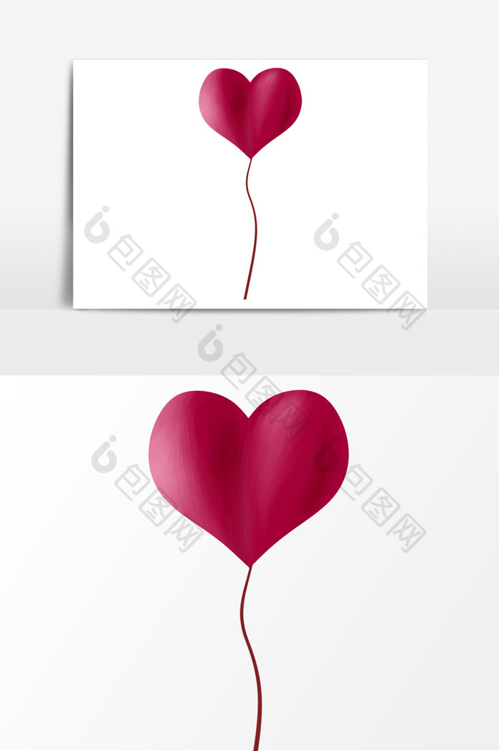 气球心形手绘情人节