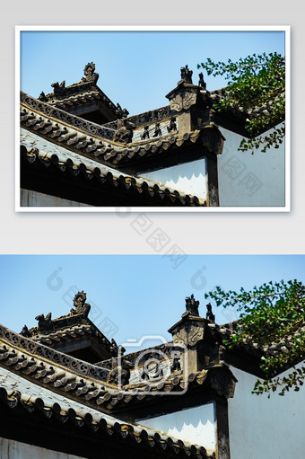 武汉归元禅寺古建筑屋檐瑞兽青砖高清摄影图图片