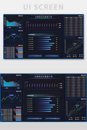 深色数据金融可视化网页后台界面