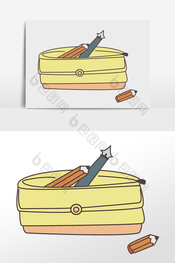 教育学生文具笔袋插画图片图片