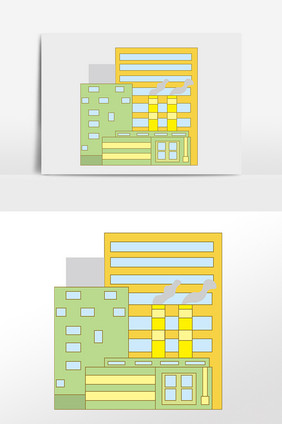 手绘工业厂房工厂建筑插画