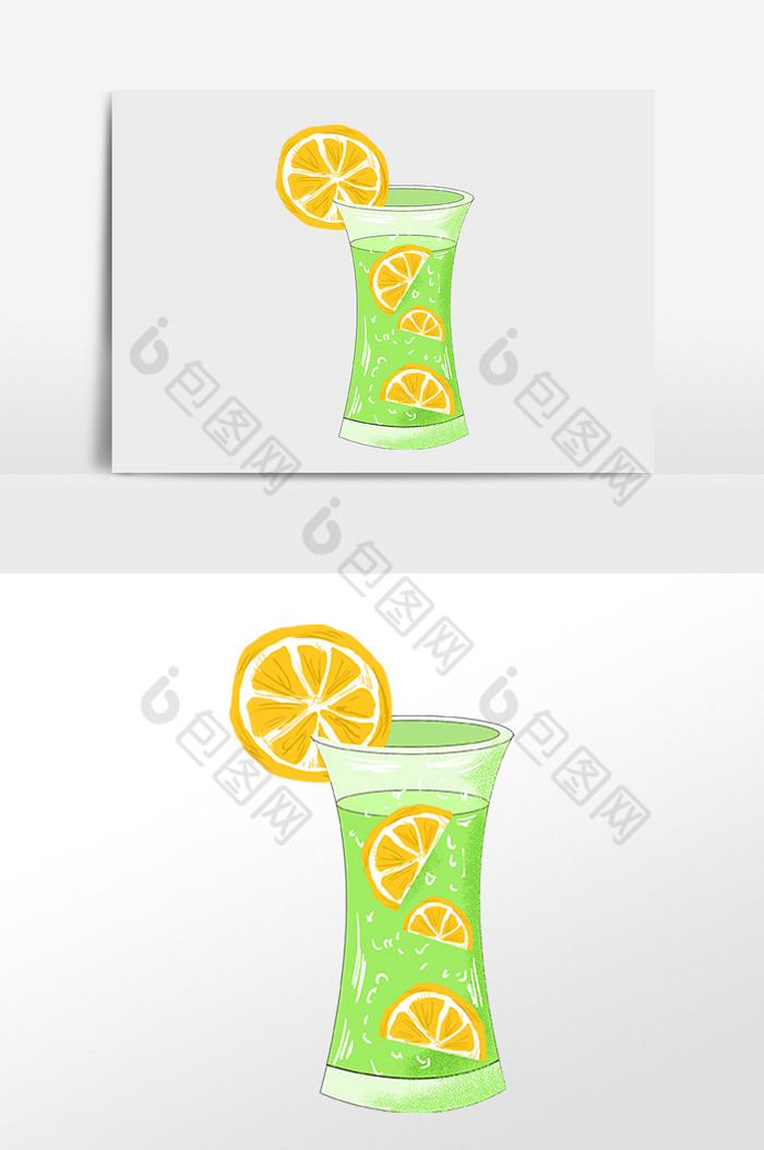 夏季新鲜柠檬饮料插画图片图片