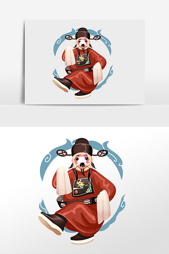 手绘京剧戏曲唱戏男戏子插画图片下载