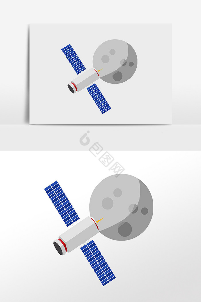 人类月球日月球信号源插画图片