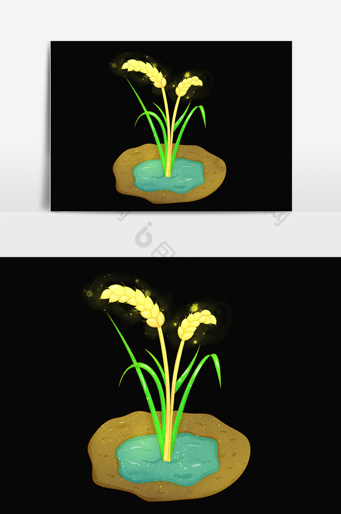 手绘农作物粮食稻谷插画