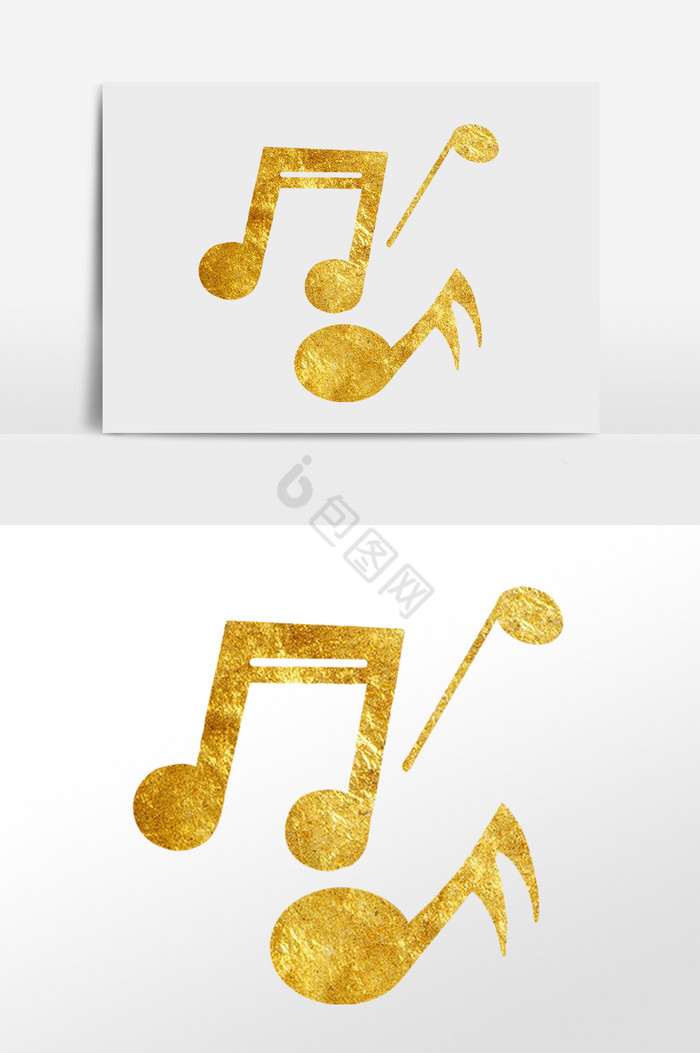 音乐金色乐符符号插画图片