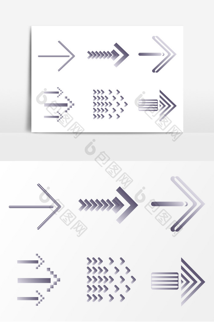 墨色渐变箭头渐变箭头集合水墨颜色箭头矢量
