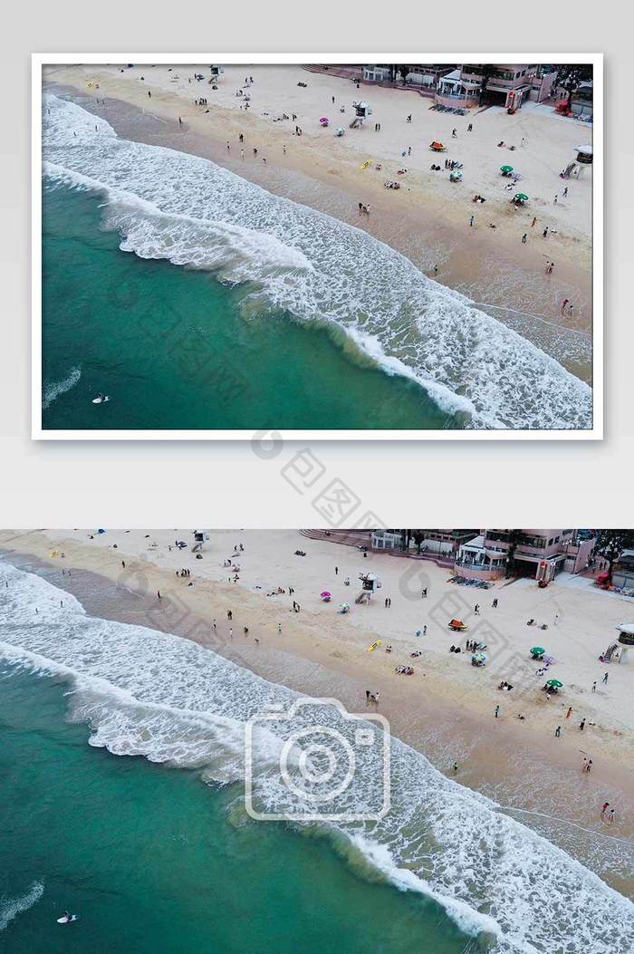 对角线沙滩海浪摄影图