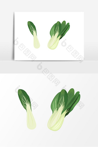 卡通油菜蔬菜矢量元素图片