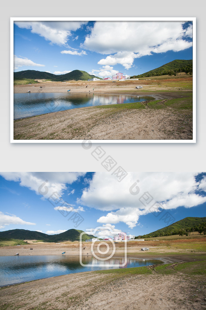 蓝天白云湖光山色摄图图片图片
