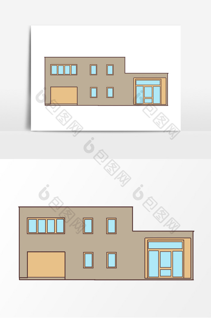 房子手绘卡通建筑元素