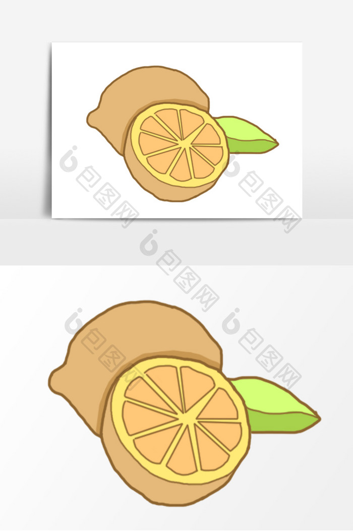 柠檬手绘卡通形象元素图案