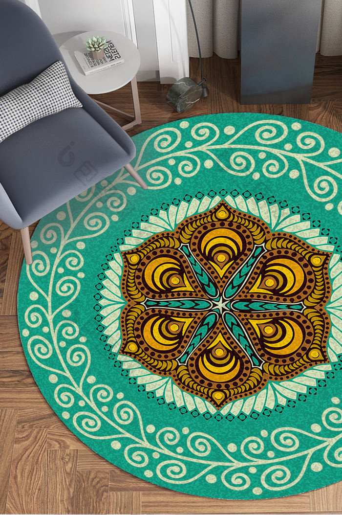 欧式古典复古花纹宫延沙发地毯图案