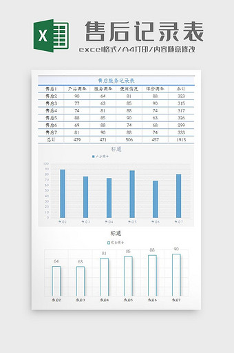 自动生成售后服务记录表Excel模板图片