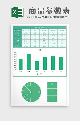 自动生成商品参数统计表Excel模板图片
