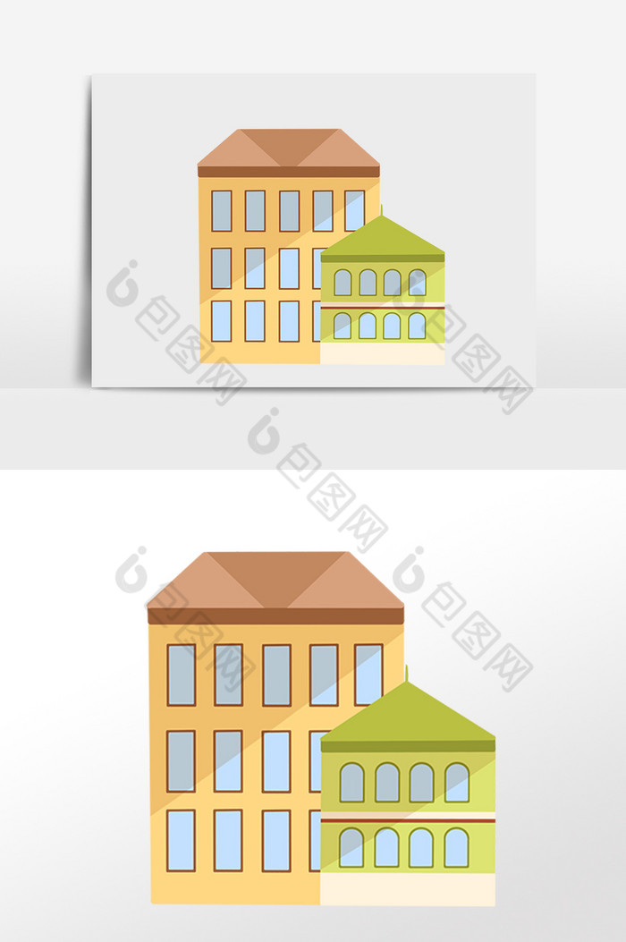 平面建筑楼房房屋插画图片图片